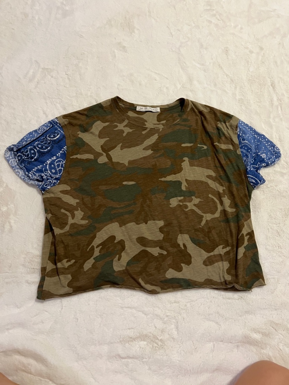 We The Free Cropped Oversized Camo Tee